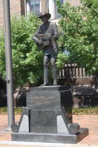 Hank Williams statue outside the site of his 1953 funeral, Montgomery, Alabama